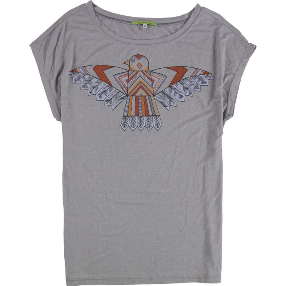 the beautiful ones Womens Bird Graphic T-Shirt, Grey, L, DM